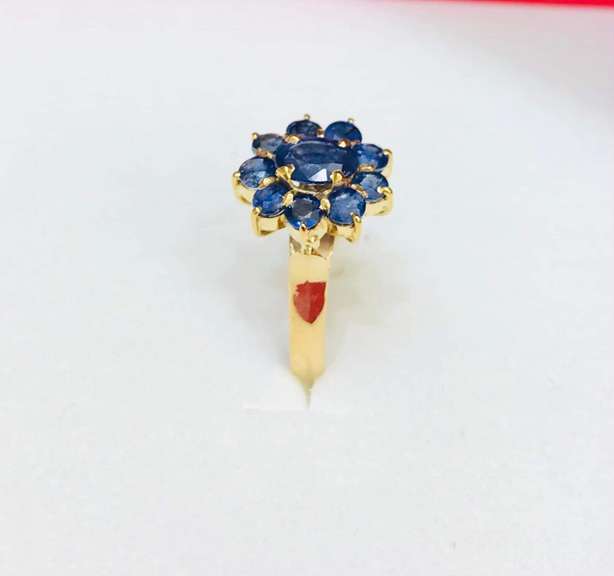 14kt Solid Gold & Blue Sapphire Cocktail Ring