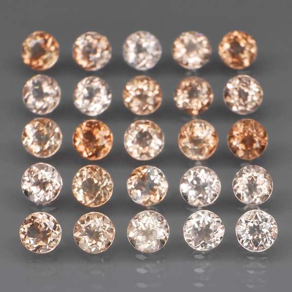 Superb quality 7.47ct 25pc imperial Topaz set