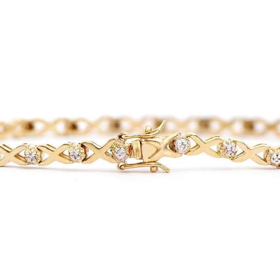 Plated 18KT Yellow Gold 0.2cts Diamond Bracelet