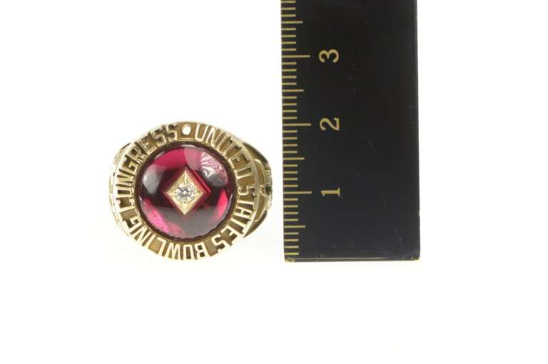 10K Yellow Gold US Bowling Congress 300 Game Diamond Ring