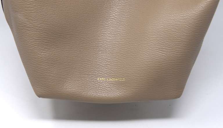 Karl Lagerfeld Brown Leather Tote Bag