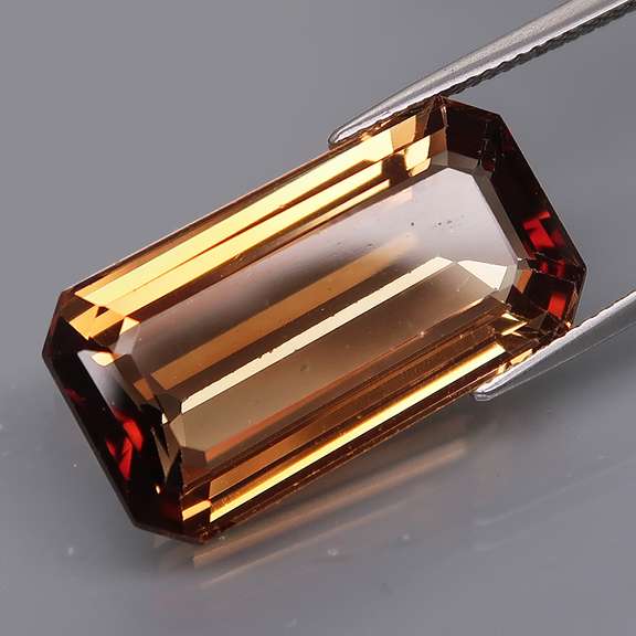 Big 26.72ct bi-color Imperial Topaz