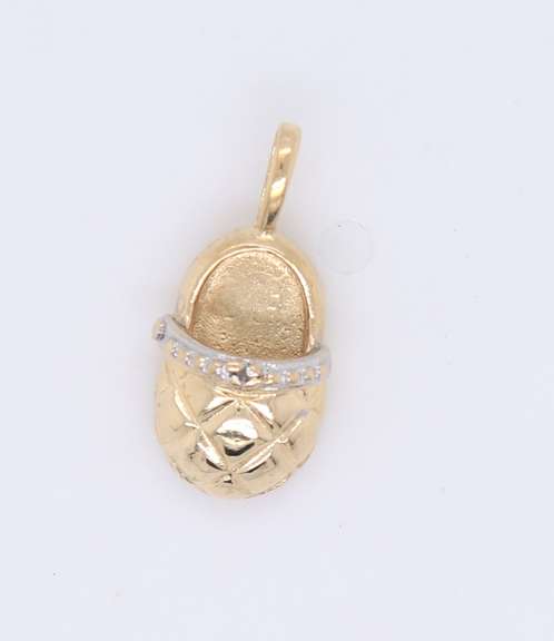 Cute Yellow Gold Baby Shoe Charm