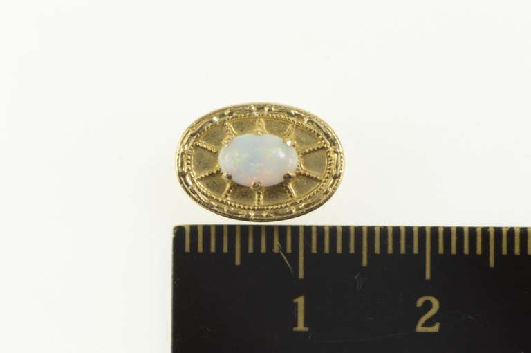 10K Yellow Gold Natural Opal Oval Slide Bracelet Charm/Pendant