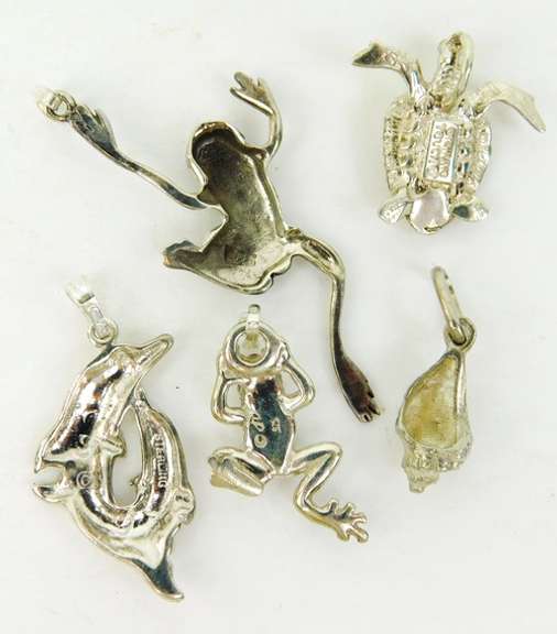 Lot of 5 Sterling Silver Pendants
