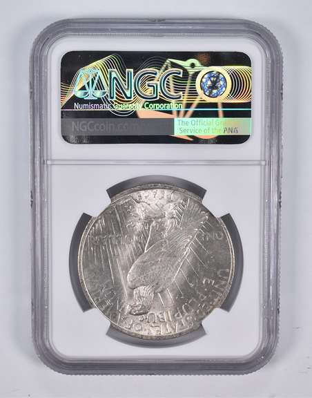 Error MS62 1922 Peace Silver Dollar OBV Struck Thru 100th Anniv NGC