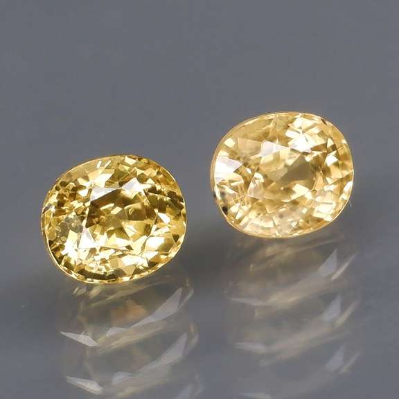 Simply amazing .93ct canary yellow Sapphire pair