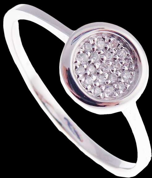 Simple 18k White Gold Diamond Cluster Ring