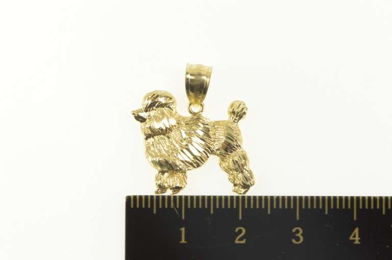 10K Yellow Gold Diamond Cut Toy Poodle Dog Breed Charm/Pendant