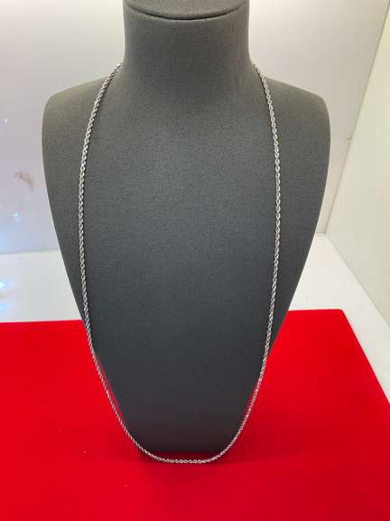 14K WHITE GOLD ROPE CHAIN