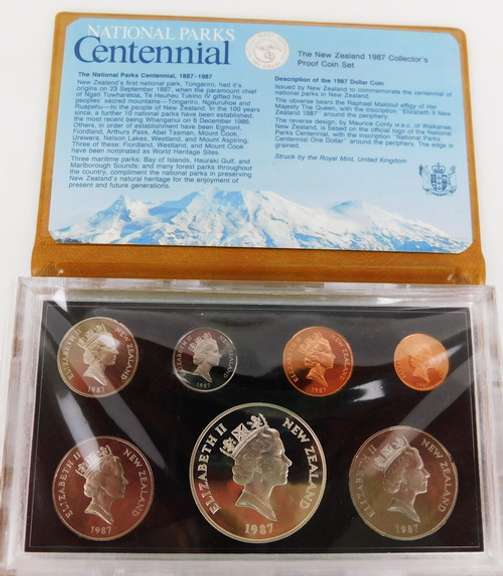 New Zealand 1987 Proof Coin Set w/Silver Dollar