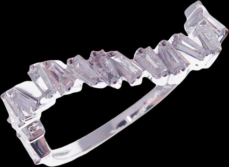 Tidal Diamond Wave 18k White Gold Ring