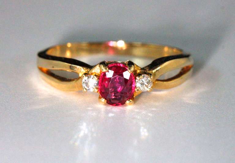 Compelling Natural Ruby & Diamonds in 14k