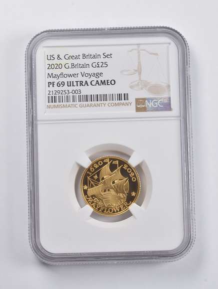 PF69 UCAM 2020 Great Britain 25 Pounds Mayflower Voyage NGC