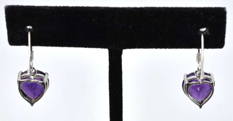 Amethyst Heart Earrings