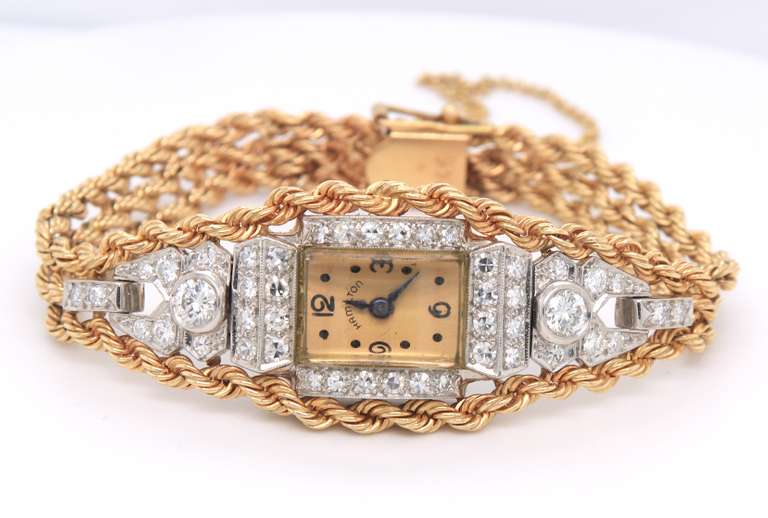 LADIES ANTIQUE HAMILTON DIAMOND WATCH