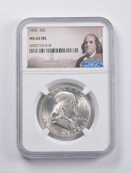 MS64 FBL 1963 Franklin Half Dollar NGC