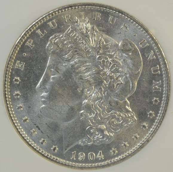 Super nearly Gem BU 1904-O Morgan Silver Dollar. NGC MS64