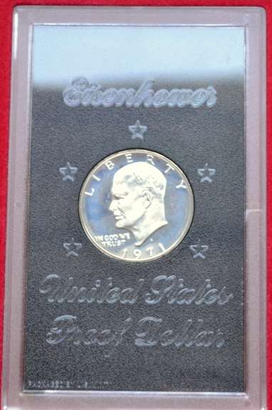 4 X 1971 S Ike Brown Box Proof Silver Dollars