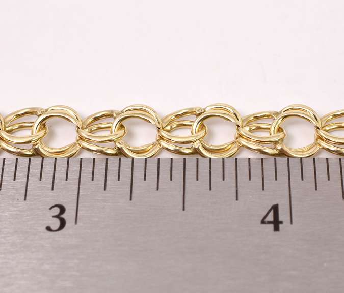Lavish Doubled Link Bracelet in 14K Yellow Gold
