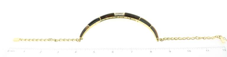 Dark Intimidating Cabochon Natural Tiger's Eye 18k Gold Diamond Mariner Chain Necklace