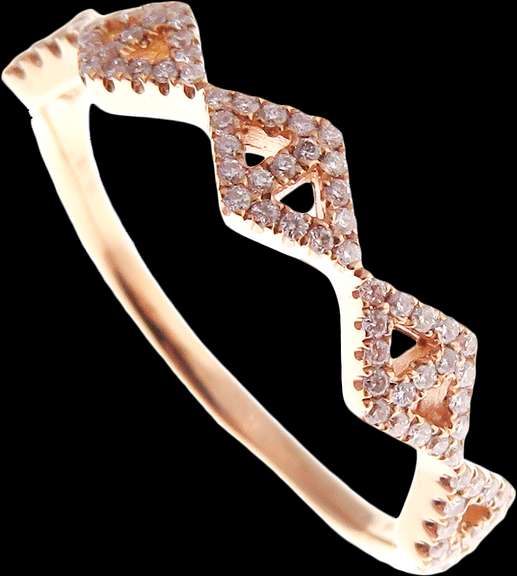 Stunning 18k Rose Gold Diamond Studded Ring