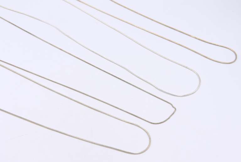 Group Lot of 4 Vintage 925 Sterling Silver Chains