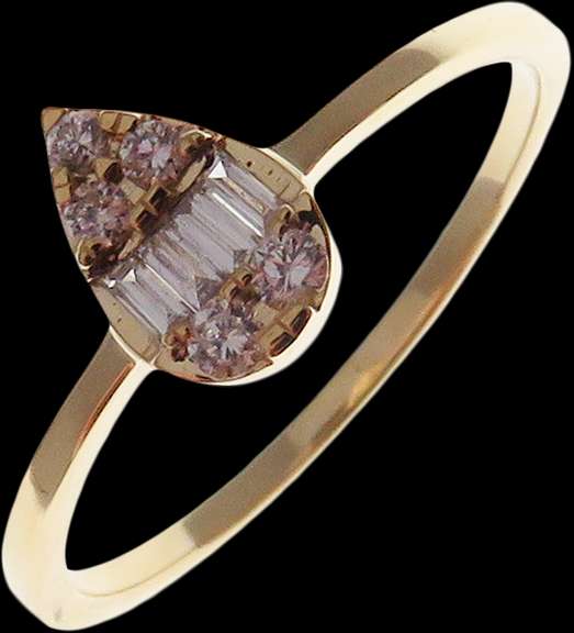 Beautiful 18kt Yellow Gold Tearshaped Diamond Ring