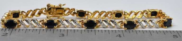 Vermeil Sapphire Bracelet With Silver Accents