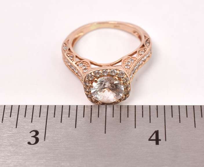 Incredible White Sapphire Ring in 14K Rose Gold