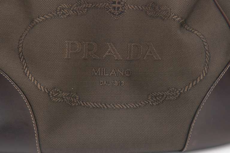 Preowned Prada Canapa Logo Canvas Shoulder Bag