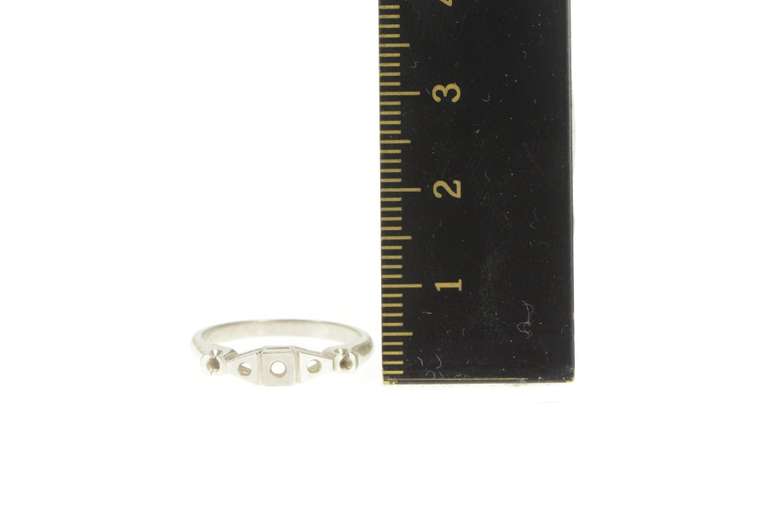 14K White Gold Vintage NOS 1950's Wedding Band Setting Ring
