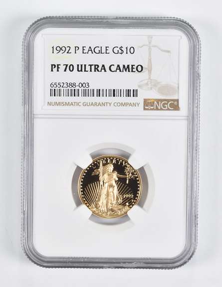 PF70 UCAM 1992-P $10 American Gold Eagle 1/4 Oz. .999 Fine Gold NGC