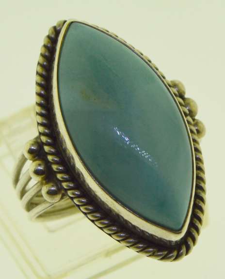 Sterling Silver Marquise Larimar Engagement Ring