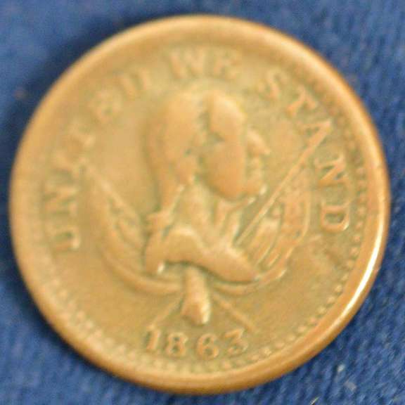 1863 Broas Brothers Civil War Store Card, Circulated.