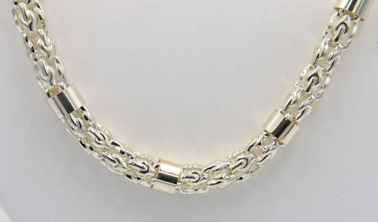 Italian Sterling Silver Byzantine Necklace