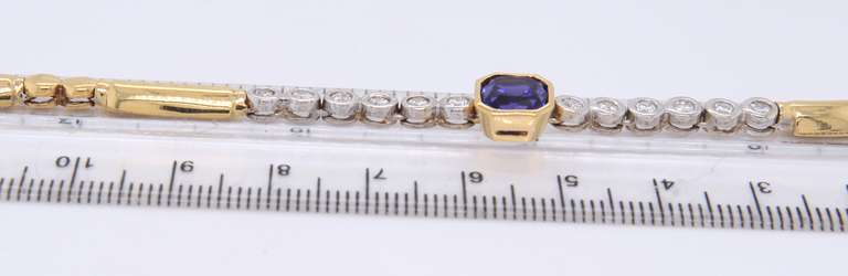 Majestic Yellow Gold Necklace with Diamond and Tanzanite