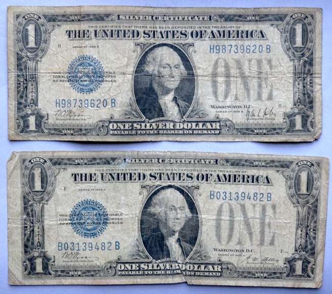 $1 1928 A &B Funnyback Silver Certificates