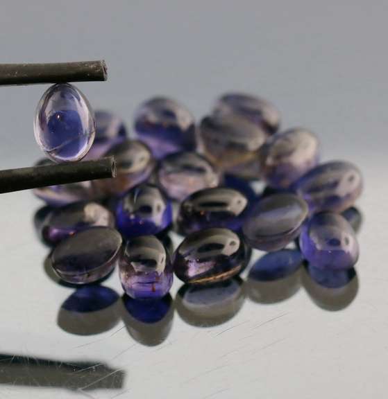 Collectors 15.17ct very best blue violet hue Iolite cabochon set