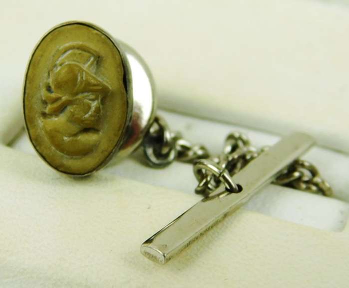 Antique Lava Cameo Tie Tac