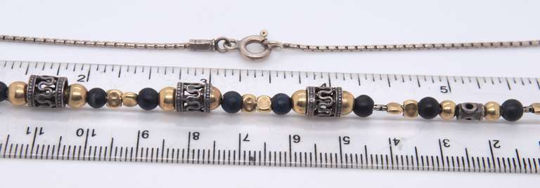 Vintage Sterling Silver Beads Necklace