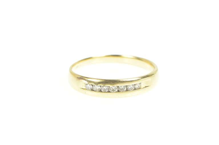 14K Yellow Gold Diamond Classic Simple Men's Wedding Band Ring