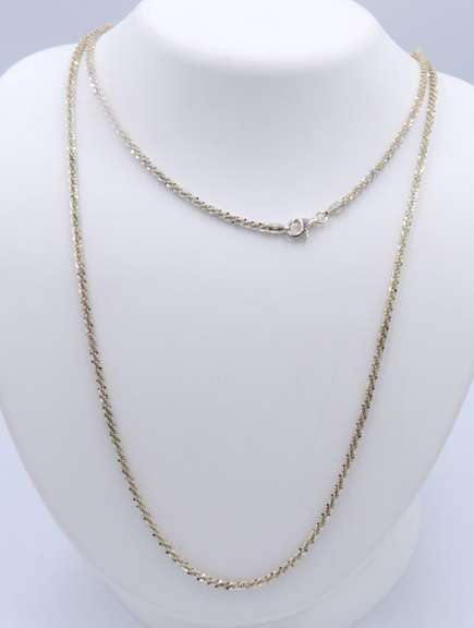 Italian Sterling Silver Popcorn Chain Necklace
