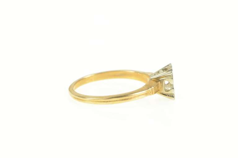 14K White Gold Vintage NOS 1950's 3.8mm Engagement Setting Ring