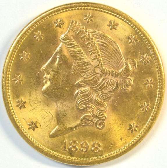 Fresh Choice BU 1898-S US $20 Liberty Gold Piece. Nice