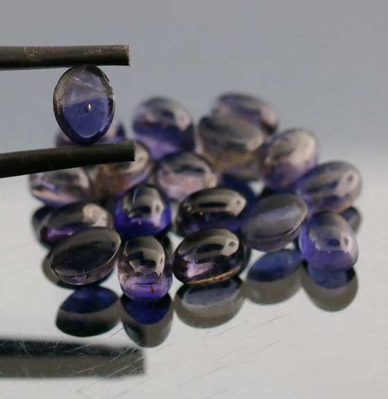 Collectors 15.17ct very best blue violet hue Iolite cabochon set