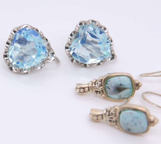 Group Lot of 4 Vintage Sterling Silver Earrings