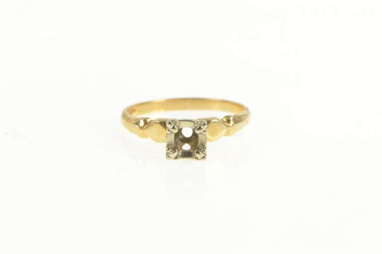 14K Yellow Gold Vintage NOS 1950's 3.5mm Engagement Setting Ring