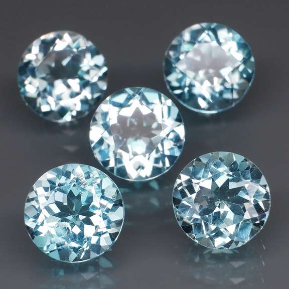 Superb quality 11.54ct 5 pc Swiss blue Topaz set