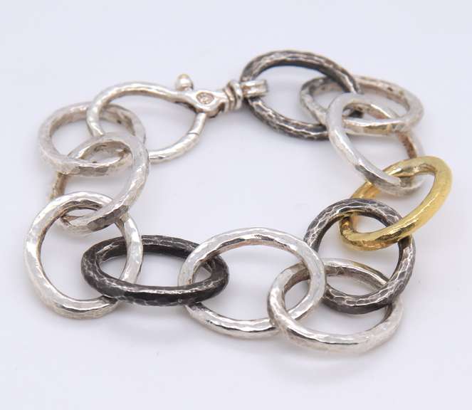 Gurhan 2 Tone Hoopla oval Link Bracelet